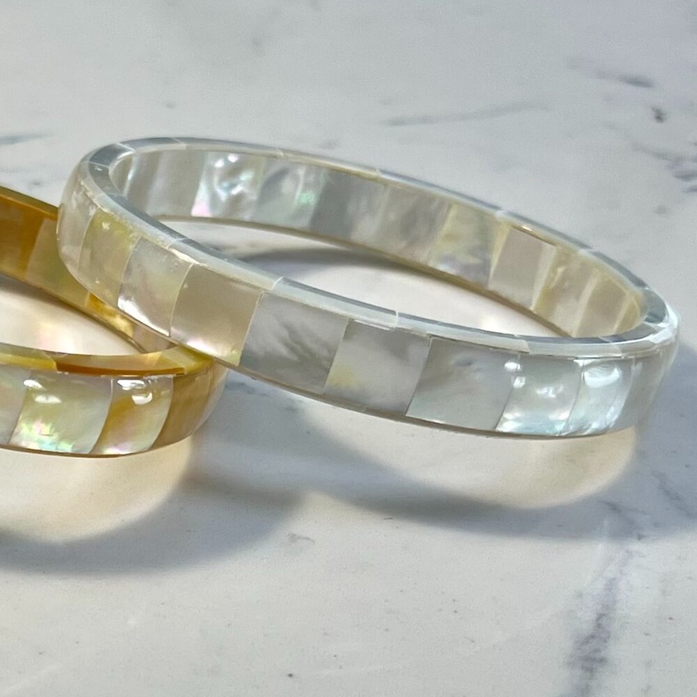 White Pearl Bracelet/Bangle w/Gift Bag